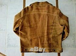 Vintage 60's LEVI'S E 70505 SUEDE LEATHER JACKET BIG E LARGE BROWN MADE IN USA
