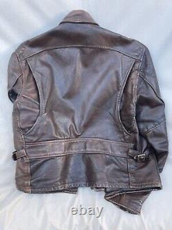 Vintage 60's Lesco leather motorcycle jacket, size 42, Brown