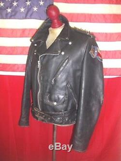 Vintage 60's SCHOTT PERFECTO Motorcycle Brando Cruiser Leather Jacket. Size 42