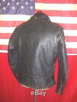 Vintage 60's SCHOTT PERFECTO Motorcycle Brando Cruiser Leather Jacket. Size 42