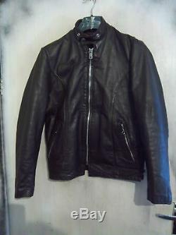 Vintage 60's Schott 61172 Leather Cafe Racer Motorcycle Jacket Size M Talon