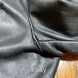 Vintage 60s 70s Black Leather Motorcycle Jacket Medium Super Heavy Duty