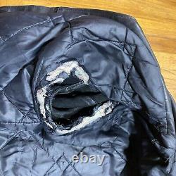 Vintage 60s 70s Black Leather Motorcycle Jacket Medium Super Heavy Duty