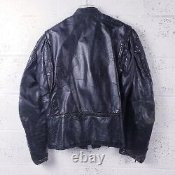Vintage 60s/70s Brooks Cafe Racer Leather Motorcycle Jacket Men's Size 44