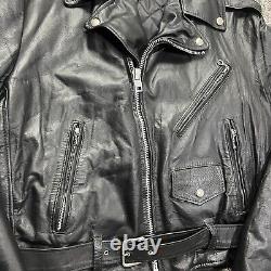 Vintage 60s 70s Excelled Sz 44 Black Leather Motorcycle Punk Rockabilly Jacket
