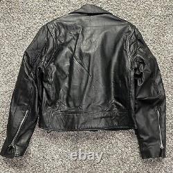 Vintage 60s 70s Excelled Sz 44 Black Leather Motorcycle Punk Rockabilly Jacket