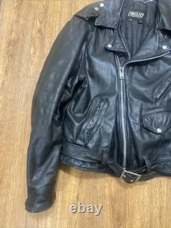 Vintage 60s 70s Fidelity Leather Motorcycle Biker Jacket Size 48 Made In USA VG