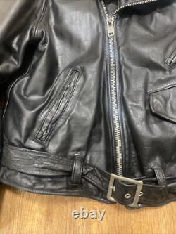 Vintage 60s 70s Fidelity Leather Motorcycle Biker Jacket Size 48 Made In USA VG