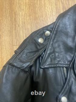 Vintage 60s 70s Fidelity Leather Motorcycle Biker Jacket Size 48 Made In USA VG