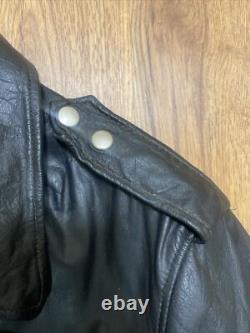 Vintage 60s 70s Fidelity Leather Motorcycle Biker Jacket Size 48 Made In USA VG