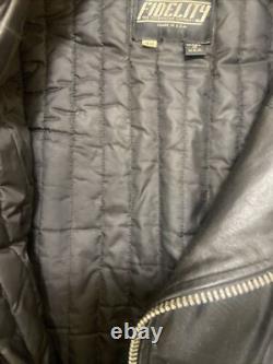 Vintage 60s 70s Fidelity Leather Motorcycle Biker Jacket Size 48 Made In USA VG