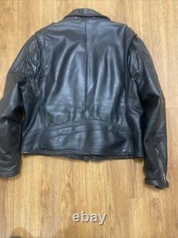 Vintage 60s 70s Fidelity Leather Motorcycle Biker Jacket Size 48 Made In USA VG