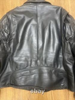 Vintage 60s 70s Fidelity Leather Motorcycle Biker Jacket Size 48 Made In USA VG