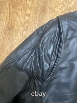 Vintage 60s 70s Fidelity Leather Motorcycle Biker Jacket Size 48 Made In USA VG