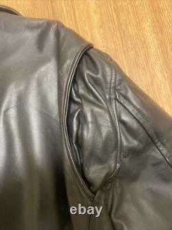 Vintage 60s 70s Fidelity Leather Motorcycle Biker Jacket Size 48 Made In USA VG