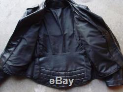 Vintage 60s 70s Leather Motorcycle Jacket Size L Moto Talon Black Coat