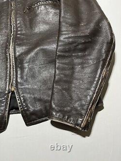 Vintage 60s Brooks Leather Cafe Racer Motorcycle Jacket Size 40 AI8