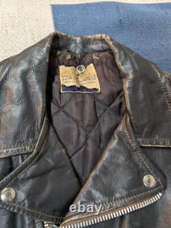 Vintage 60s Donald S. Lavigne Dragon Art Motorcycle Biker Leather Jacket M/L