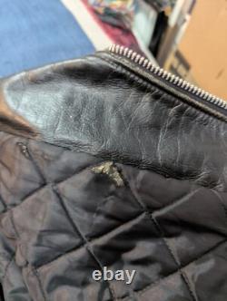 Vintage 60s Donald S. Lavigne Dragon Art Motorcycle Biker Leather Jacket M/L