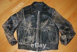 Vintage 60s Totally Destroyed SCHOTT Perfecto Leather Motorcycle Jacket Size 42