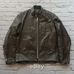 Vintage 60s Vanson Cafe Racer Leather Motorcycle Jacket Moto Coat Brown