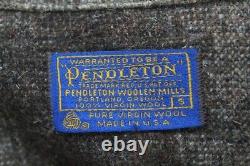 Vintage 60s mens brown plaid PENDLETON cruiser jacket mackinaw tweed wool Small