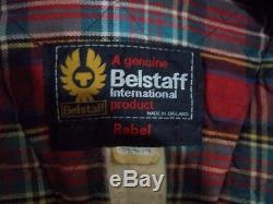 Vintage 70'S BELSTAFF REBEL WAXED COTTON A LEATHER MOTORCYCLE JACKET SIZE 36