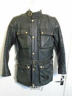 Vintage 70'S Belstaff TOURMASTER TROPHY Waxed Motorcycle Jacket Size 38 UK Made