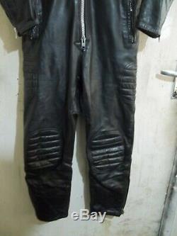 Vintage 70's Belstaff Leather Motorcycle 1 Piece Suit Jacket Size 38 CLIX Zip