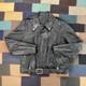 Vintage 70's Brooks Heavy Leather Black Double Riders Biker Jacket Size L