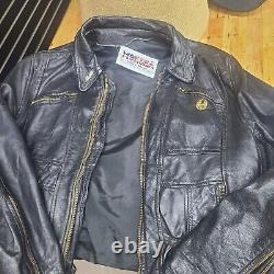 Vintage 70's Leather Sportster Moto Jacket- Old School Racing Style- Men's 44