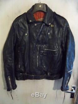 Vintage 70's Lewis Leathers Bronx Leather Motorcycle Jacket Size 44