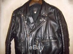 Vintage 70's Lewis Leathers Bronx Twin Track Leather Motorcycle Jacket Size 42