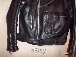 Vintage 70's Lewis Leathers Bronx Twin Track Leather Motorcycle Jacket Size 42