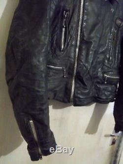 Vintage 70's Lewis Leathers Lightning Leather Motorcycle Jacket Size 42