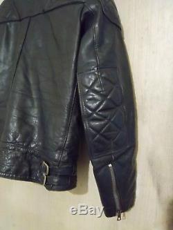 Vintage 70's Lewis Leathers Monza Blue Leather Motorcycle Jacket Size 40
