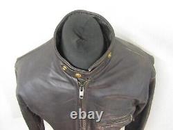 Vintage 70's Schott Leather Cafe Racer Motorcycle Jacket Size 42