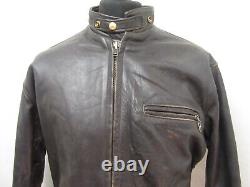 Vintage 70's Schott Leather Cafe Racer Motorcycle Jacket Size 42