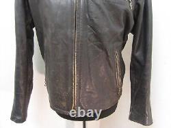Vintage 70's Schott Leather Cafe Racer Motorcycle Jacket Size 42