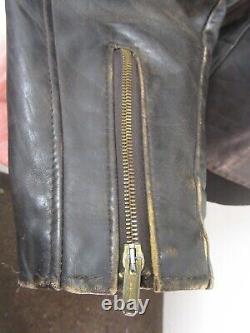 Vintage 70's Schott Leather Cafe Racer Motorcycle Jacket Size 42