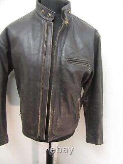 Vintage 70's Schott Leather Cafe Racer Motorcycle Jacket Size 42