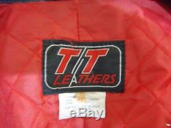 Vintage 70's Tt Leathers Perfecto Motorcycle Jacket Size 38 Ace Patina