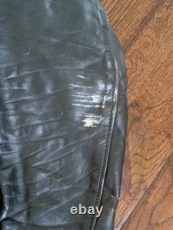 Vintage 70s Black Leather Motorcycle Jacket Mens 38 Talon Zip Biker