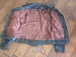 Vintage 70s Black Leather Motorcycle Jacket Mens 38 Talon Zip Biker