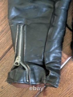 Vintage 70s Black Leather Motorcycle Jacket Mens 38 Talon Zip Biker