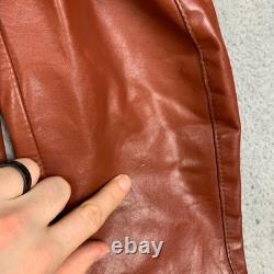 Vintage 70s Cafe Leather Jacket Sz 42 Burnt Orange Racer Motorcycle