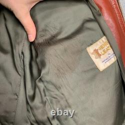 Vintage 70s Cafe Leather Jacket Sz 42 Burnt Orange Racer Motorcycle