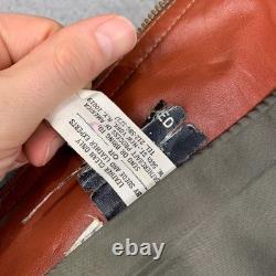 Vintage 70s Cafe Leather Jacket Sz 42 Burnt Orange Racer Motorcycle