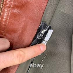 Vintage 70s Cafe Leather Jacket Sz 42 Burnt Orange Racer Motorcycle