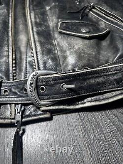 Vintage 70s Harley Davidson Leather Motorcycle Biker Jacket Sz M VTG RARE MOTO